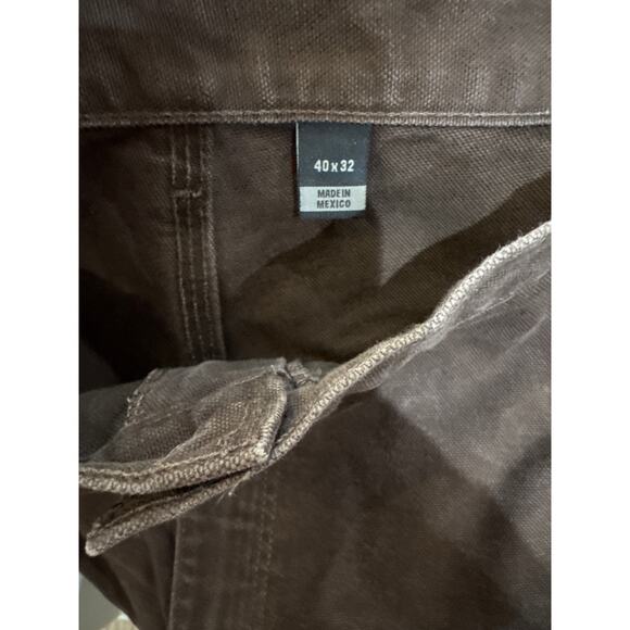 Vintage Y2K Carhartt Men’s Brown Denim Carpenter Loose Jeans 40x32 - Picture 2 of 6